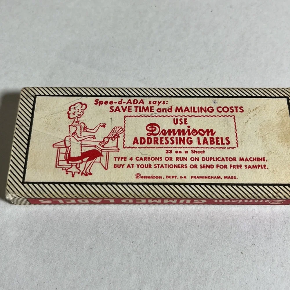 Dennison gummed labels - 13 labels in box